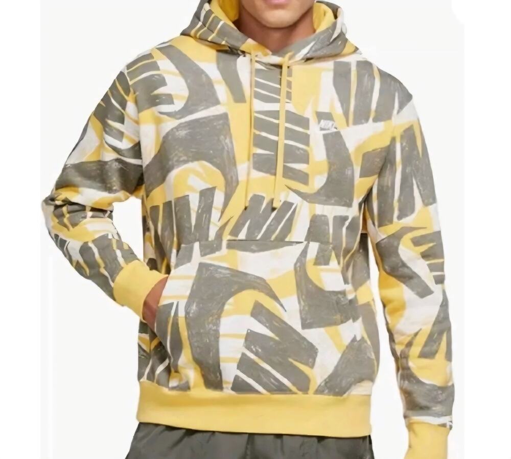 Nike Sportswear NSW Hoodie Sweatshirt size M All Over Print Pullover Fleece
